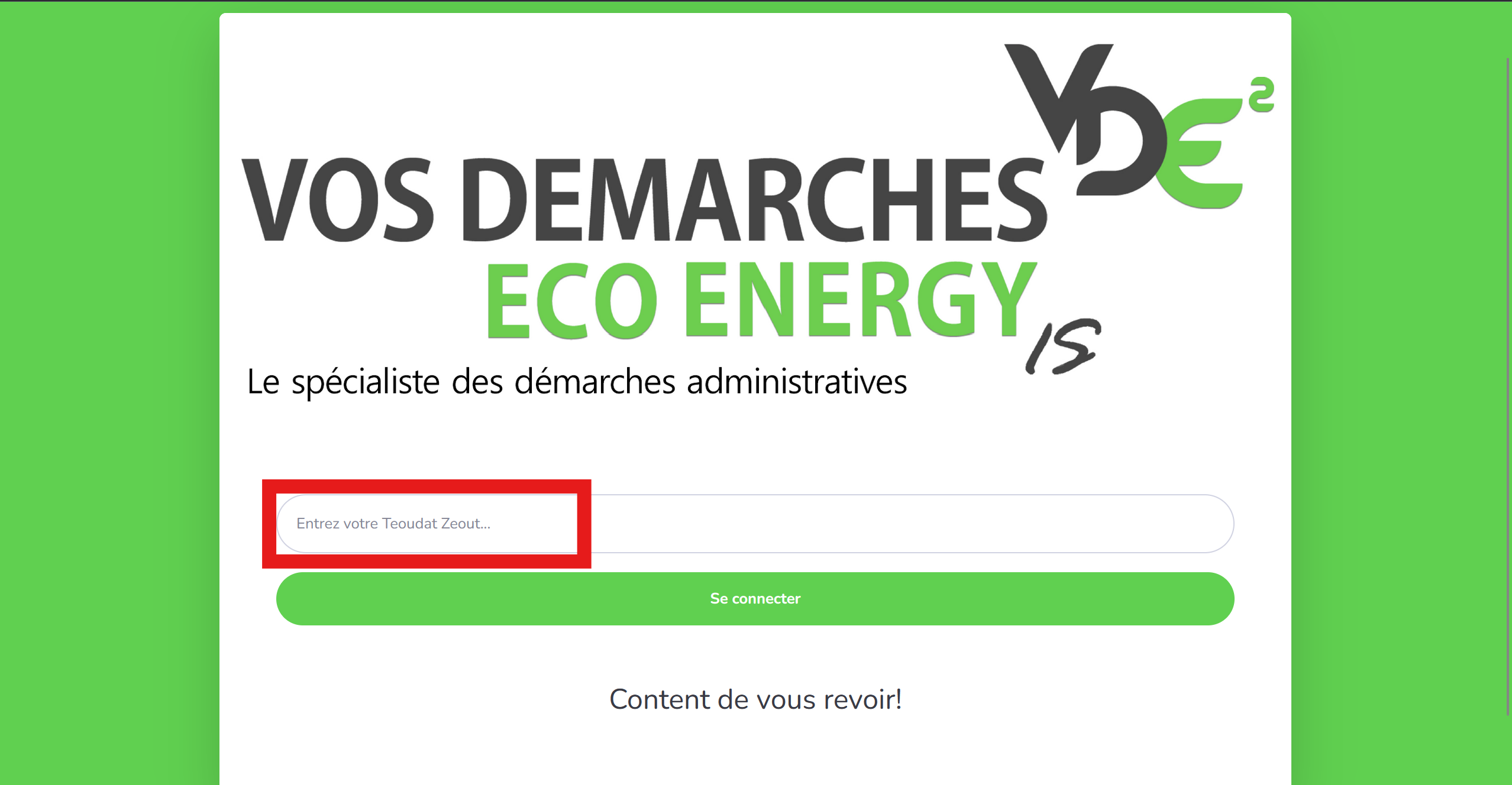 Screenshot of the fake vdee.fr website